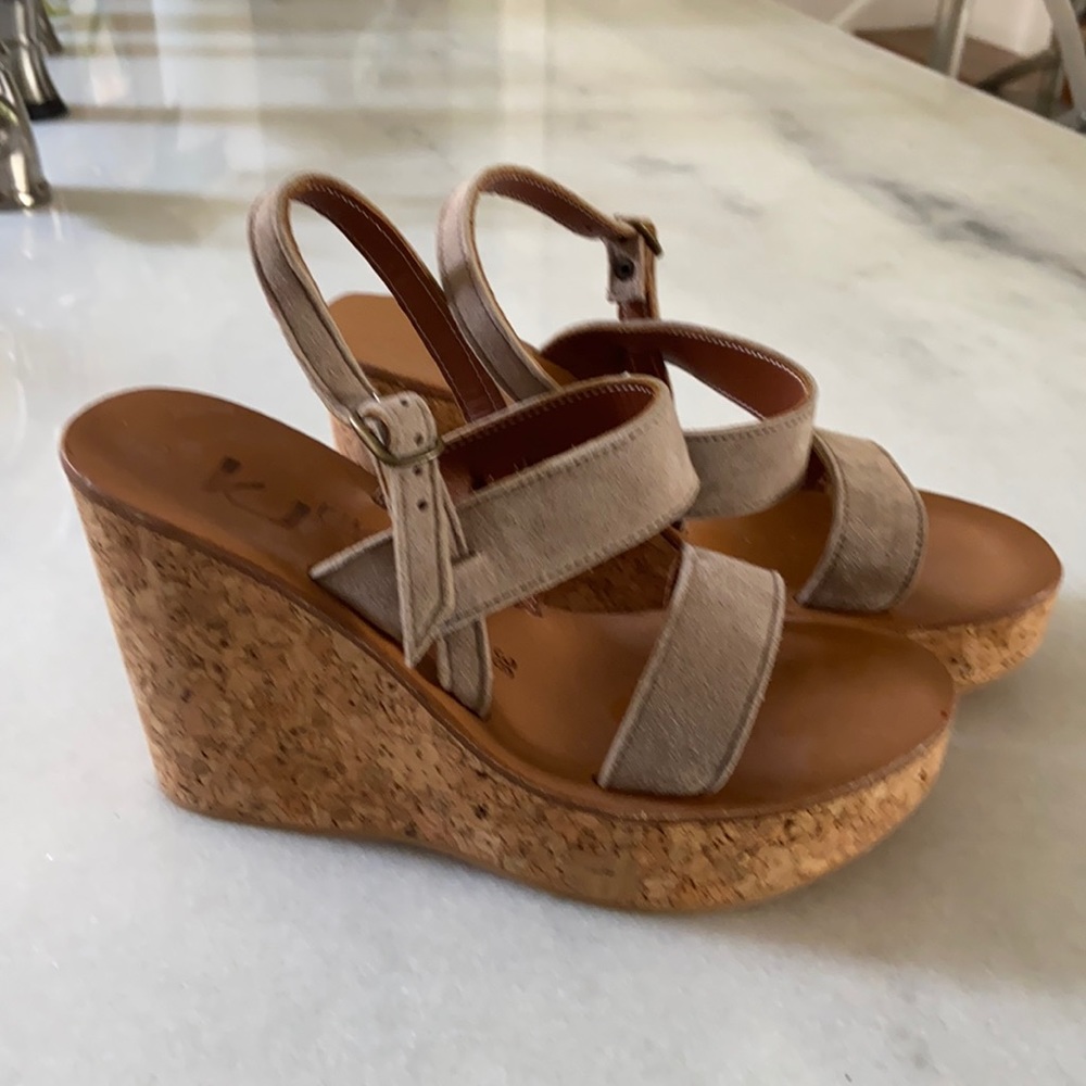 K.Jacques suede wedge sandals size 36